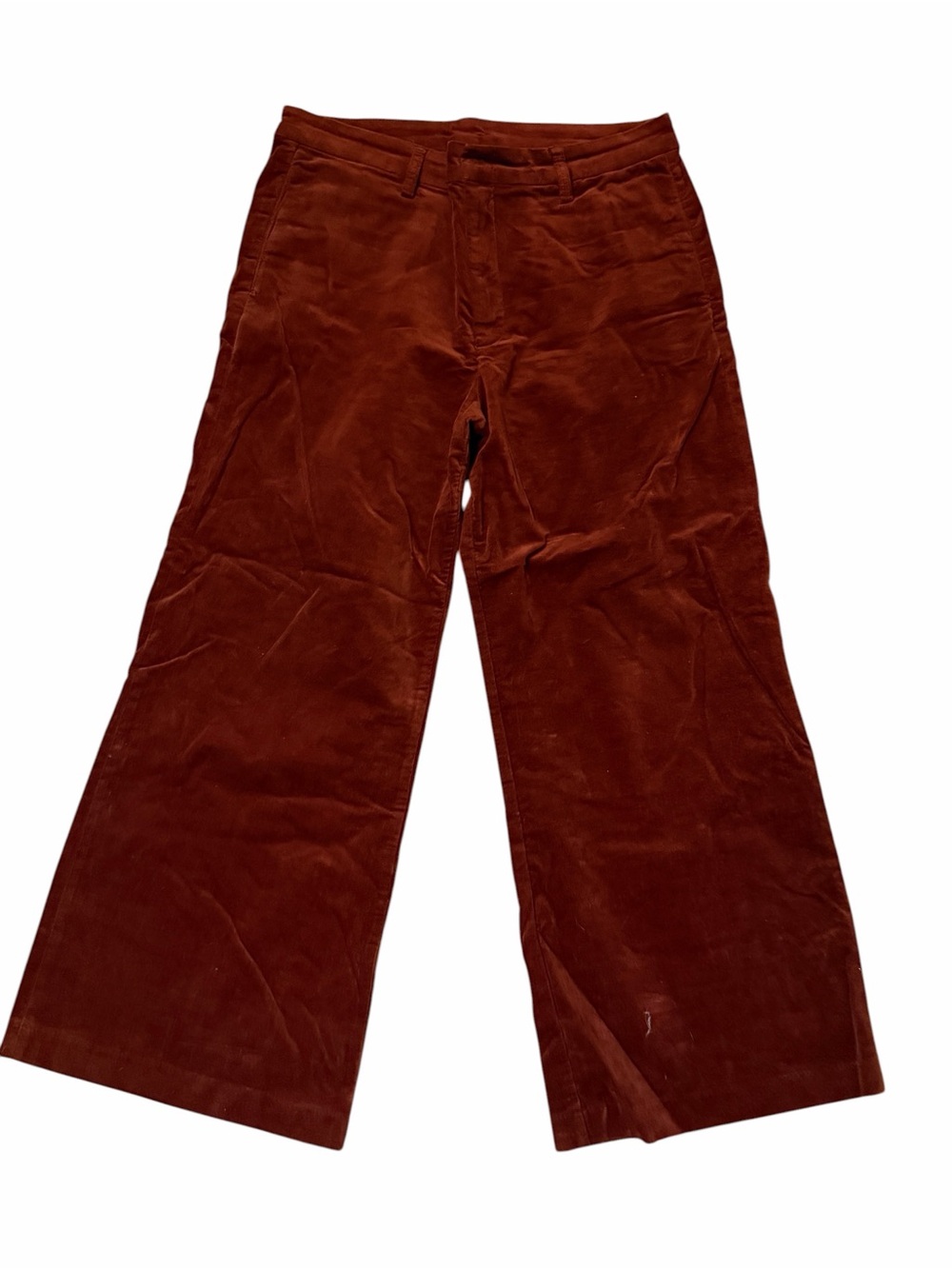 Kut From the Kloth Wide-Leg stretch velvet Corduroy Pants in Deep Rust